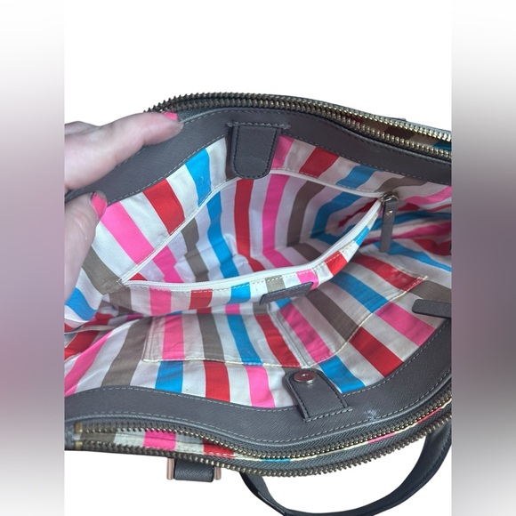 Kate Spade saffiano Loden Newbury Lane Tote Shoulder Bag LIGHT GRAY (30000 - Picture 6 of 7